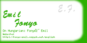 emil fonyo business card